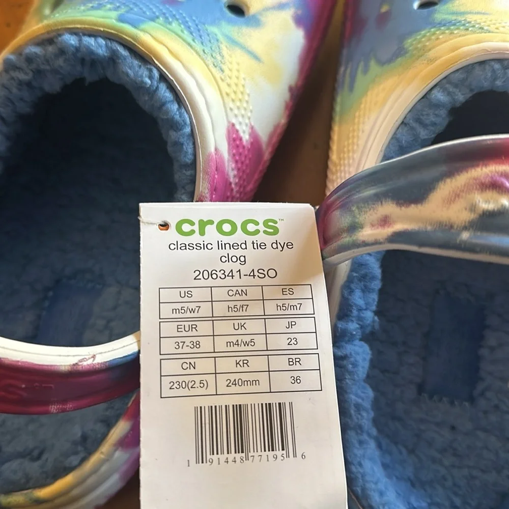 Sabot Crocs Classic doublé tie dye unisexe taille M5/W7